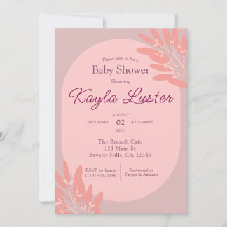 Botanische Baby Girl Douche Uitnodiging