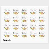 Botanische baby shower bedankjes met sinaasappel e ronde sticker (Vel)
