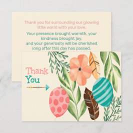 Botanische Baby Shower Bedankkaart