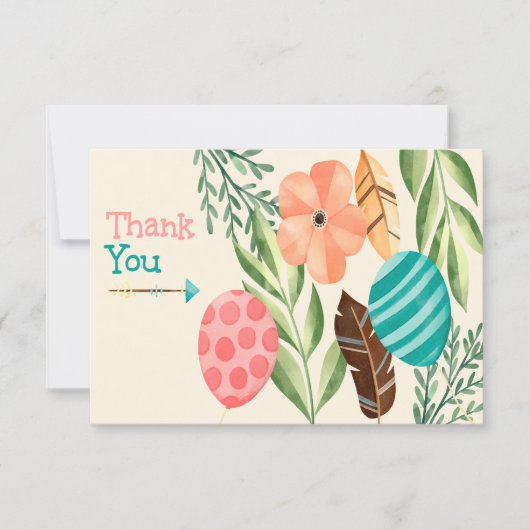 Botanische Baby Shower Bedankkaart (Voorkant)