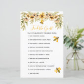 Botanische baby shower bij bijen vind de gastgame (Staand voorkant)