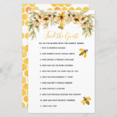 Botanische baby shower bij bijen vind de gastgame (Voorkant / Achterkant)