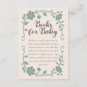 Botanische Baby Shower Boek Verzoekkaart Sage Informatiekaartje (Voorkant)