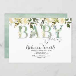 Botanische Baby shower Kaart