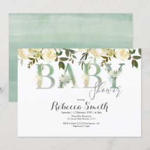 Botanische Baby shower Kaart