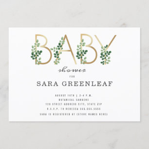 Botanische Baby shower Kaart