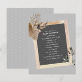 Botanische Baby shower met karton Kaart (Voorkant / Achterkant)