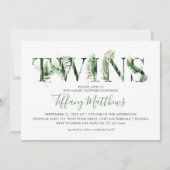 Botanische Baby shower met tropische grijns Kaart (Voorkant)