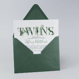 Botanische Baby shower met tropische grijns Kaart