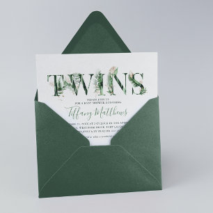 Botanische Baby shower met tropische grijns Kaart