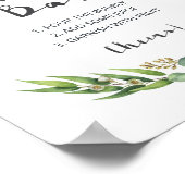 Botanische Baby shower Momosa Bar Poster (Hoek)