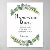 Botanische Baby shower Momosa Bar Poster (Voorkant)