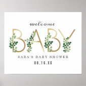 Botanische Baby shower Poster (Voorkant)
