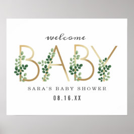 Botanische Baby shower Poster