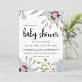 Botanische Baby shower Uitnodiging (Staand voorkant)