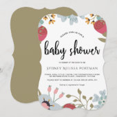  Botanische Baby shower Uitnodiging (Voorkant / Achterkant)