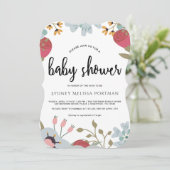 Botanische Baby shower Uitnodiging (Staand voorkant)