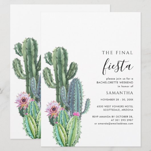 Botanische Bachelorette Weekend Party en Itinerary Kaart (Voorkant / Achterkant)