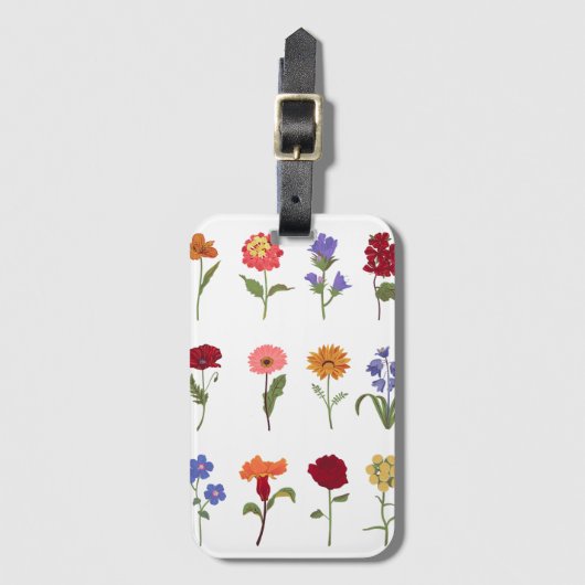 Botanische bagagelabel | Bloemig kofferidentificat (Voorkant (verticaal))