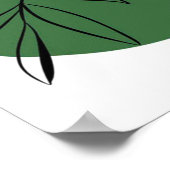Botanische balans: bladeren en Abstracte vormen Poster (Hoek)