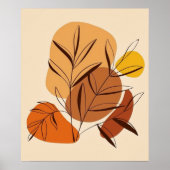 Botanische balans: bladeren en Abstracte vormen Poster (Voorkant)