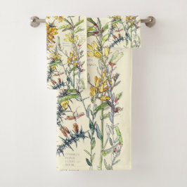 Botanische  balkbloemen bad handdoek