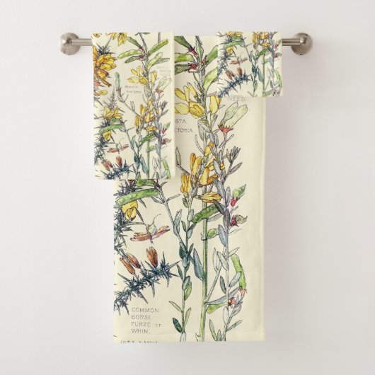 Botanische  balkbloemen bad handdoek (Insitu)