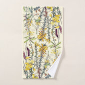 Botanische  balkbloemen bad handdoek (Handdoek)