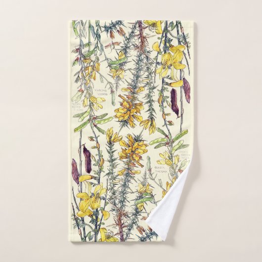 Botanische  balkbloemen bad handdoek (Handdoek)