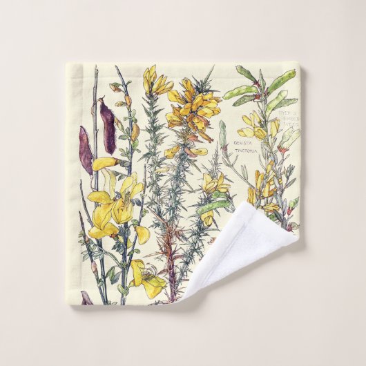 Botanische  balkbloemen bad handdoek (Wasdoekje)