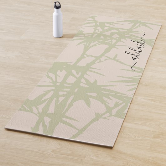 Botanische Bamboe Foliage Bali Monogram Yoga Mat (In situ)
