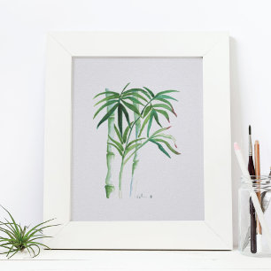 Botanische Bamboe Greenery Waterverf Poster