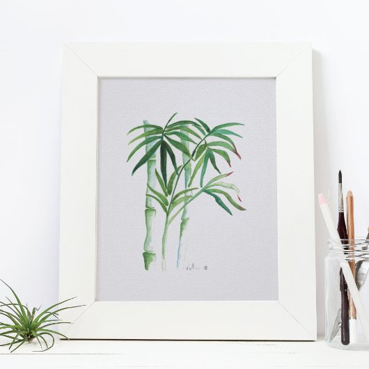 Botanische Bamboe Greenery Waterverf Poster