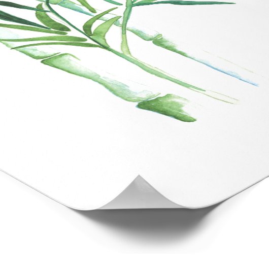 Botanische Bamboe Greenery Waterverf Poster (Hoek)