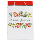 Botanische banner aangepaste vakantie middelgrote medium cadeauzakje (Voorkant)