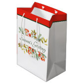 Botanische banner aangepaste vakantie middelgrote medium cadeauzakje (Achterkant Gekanteld)