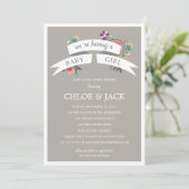 BOTANISCHE BANNER | BABY SHOWER INVITATIE KAART (Staand voorkant)