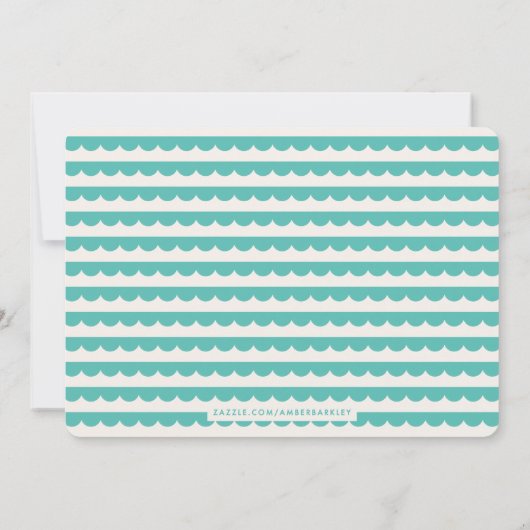 Botanische banner Fiesta-uitnodiging - Turquoise Kaart (Achterkant)