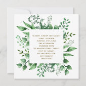 Botanische Baptisme FOTO Invtitions Boy or Girl Kaart (Achterkant)