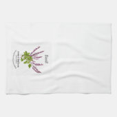 Botanische Basil Plant Kunstbloemen en Tekst Theedoek (Horizontaal)