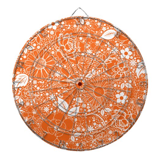 Botanische Beauties Oranje Dart Board Dartbord (Voorkant)