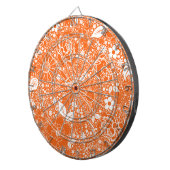 Botanische Beauties Oranje Dart Board Dartbord (Voorkant Rechts)