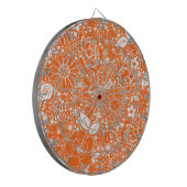 Botanische Beauties Oranje Dart Board Dartbord (Voorkant Links)