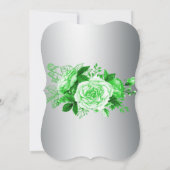 Botanische Beauty: Groene Rozen, Zilveren Bruiloft Kaart (Achterkant)