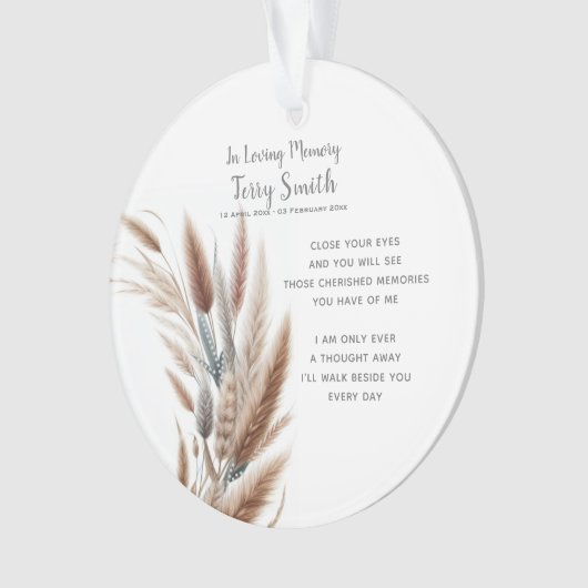 Botanische begrafenis / Memorial Ornament (voorkant)