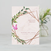 Botanische begrafenis van de vlinder met één overl folie uitnodiging (Staand Voorkant)