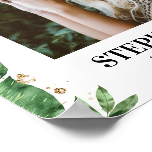 Botanische begrafenis welkomstgebarentaal viering poster (Hoek)