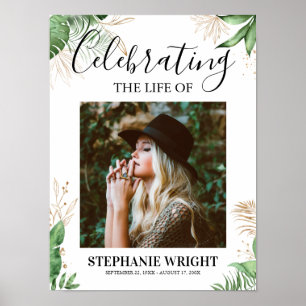 Botanische begrafenis welkomstgebarentaal viering  poster