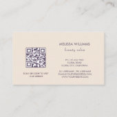 Botanische beige Abstract Visitekaartje (Achterkant)