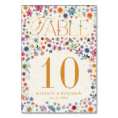 Botanische Beige Boho Floral Wildflower Bruiloft Kaart (Achterkant)